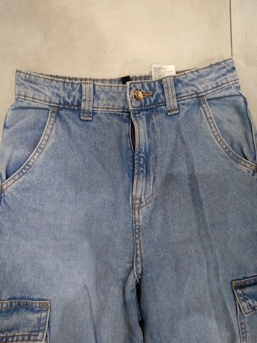 Spodnie bojówki jeans rozmiar S, Pas 70cm,  jak nowe