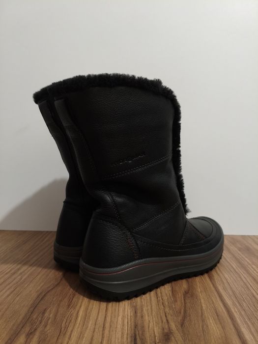 Śniegowce ECCO Hydromax skórzane wysokie damskie ocieplane r. 38 25cm