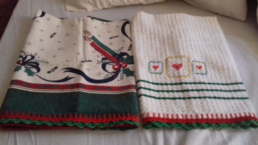 conjunto de pano e toalha para conzinhazinha e de casa de banho