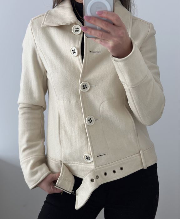 Kurtka flauszowa, kremowa, 36