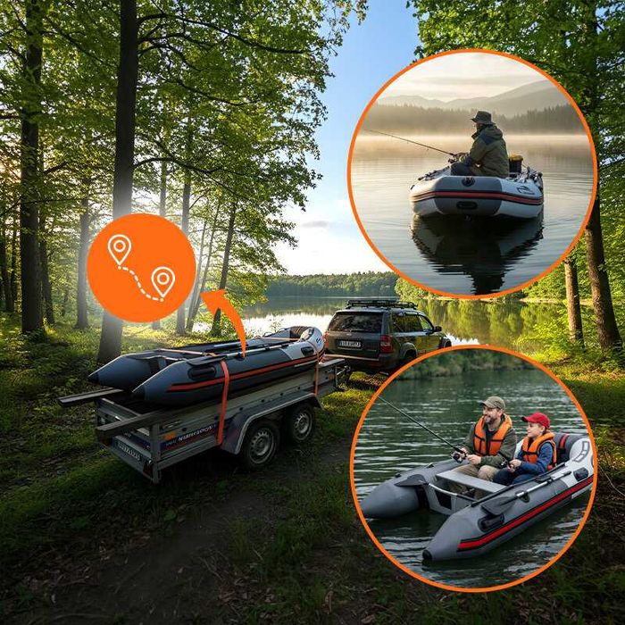 Nowy Ponton wędkarski turystyczny VELACO 300-WH-GR 4 osobowy