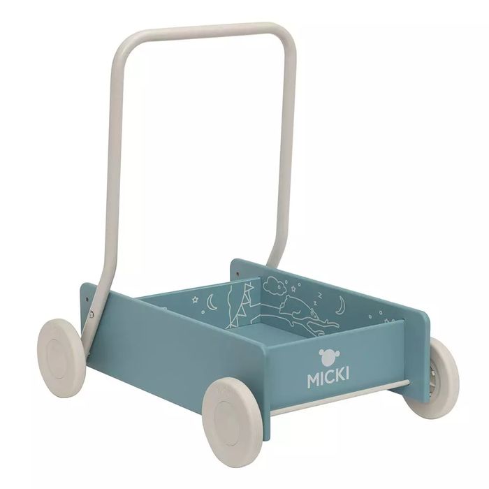 Chodzik/Pchacz Drewniany Micki Niebieski. Nowy Produkt