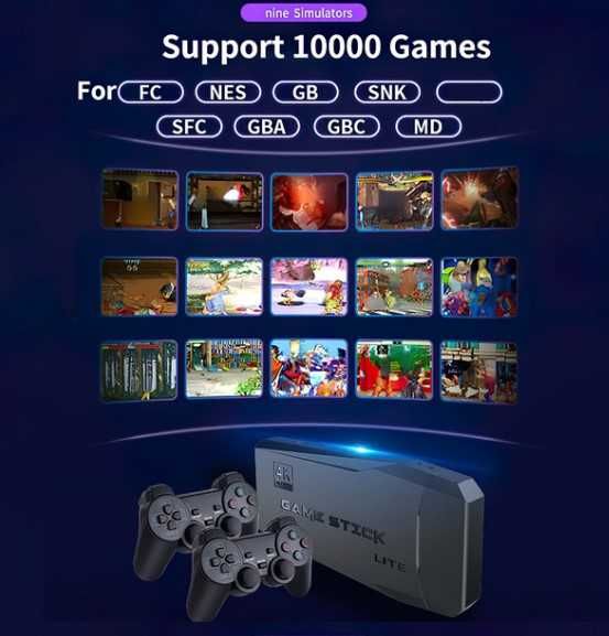 Consola videojogos clássicos Retro +10.000 jogos HDMI 64GB