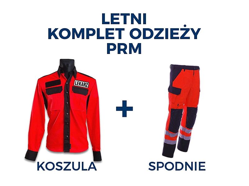 Komplet ratowniczy taktyczny (koszula + spodnie) PRM FLUO letni