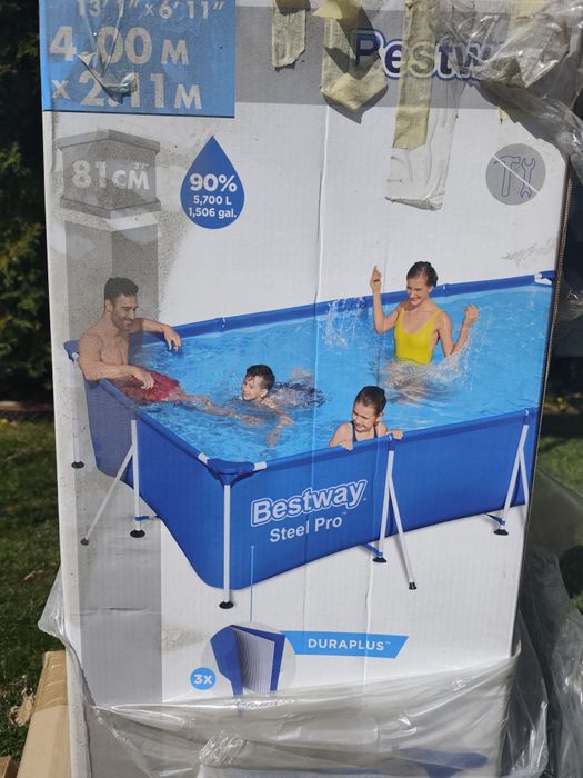 Basen 400 x 211 + akcesoria+ drabinka+ odkurzacz