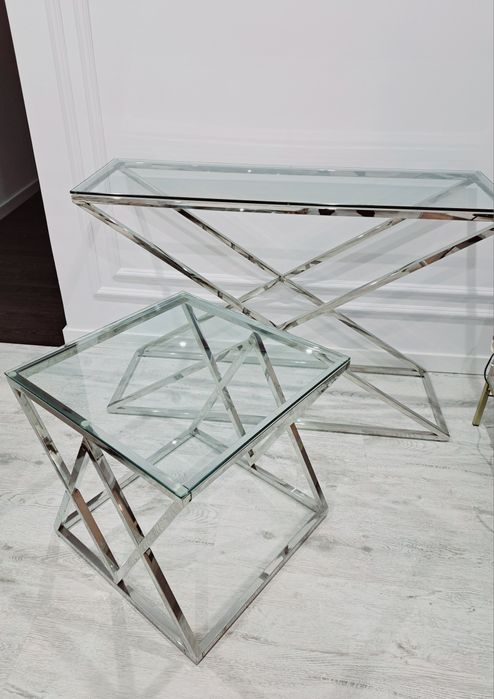 Szklany Zestaw  (Konsola  i  stolik)