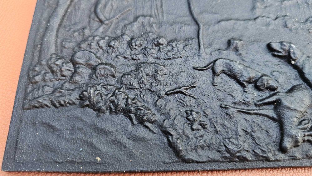 Obraz,relief żeliwny myśliwski,odlew