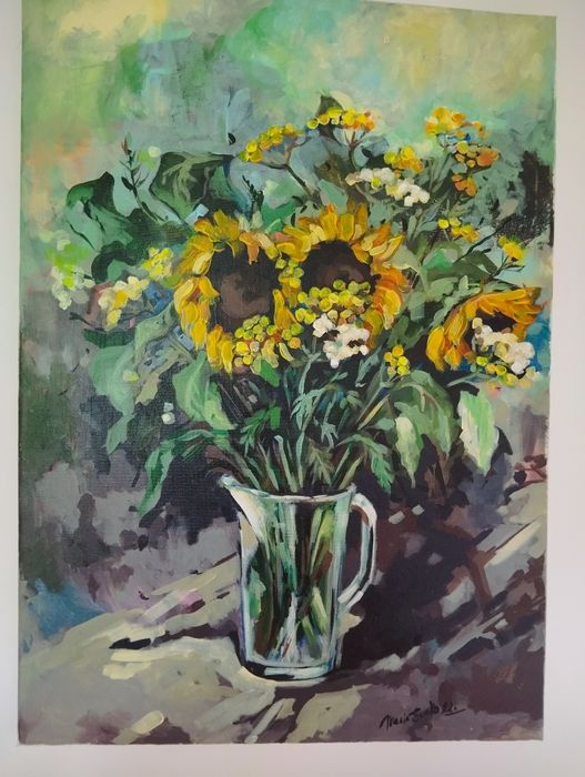 Obraz akrylowy "Słoneczniki" 50x70 – ręcznie malowany, oryginał




--