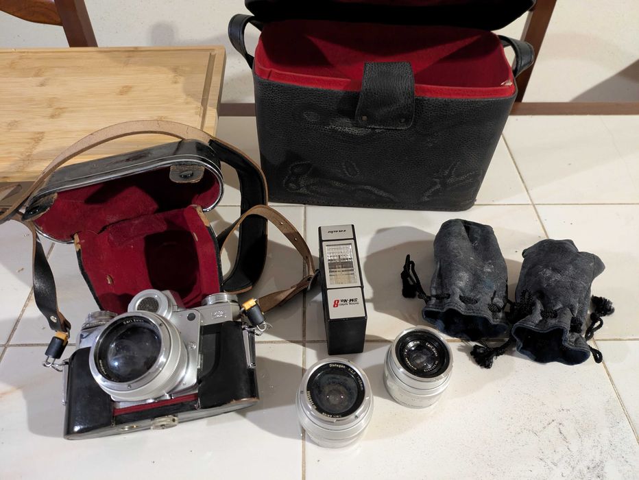 Rara Zeiss Ikon Contarex Bullseye + 3 Lentes (Para Restauro/Peças)