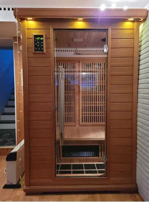 Sauna infrared infrarot na podczerwień 2os radio LED głośniki światło