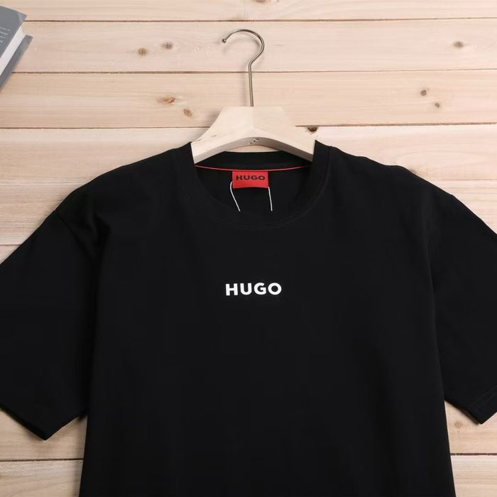 Футболка HUGO чоловіча | Premium | Чорна / Біла | M-XXL