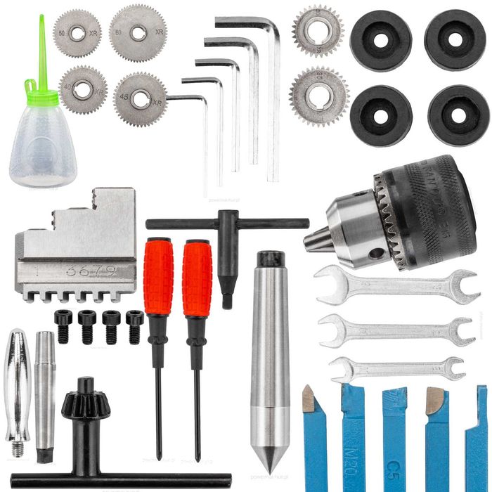 POWERMAT Mini Tokarka Stołowa Do Metalu Drewna 0-2500 Obr./min PM1314