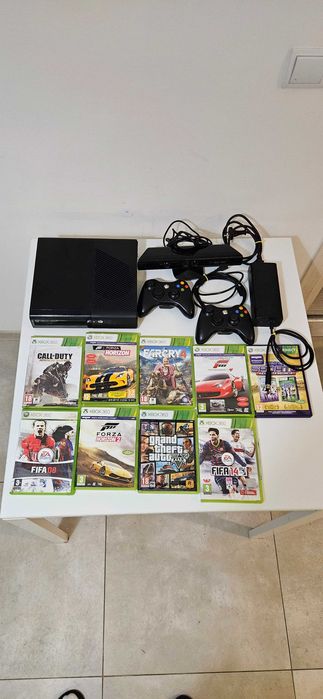 Xbox 360 kinect 2 pady + 9 gier