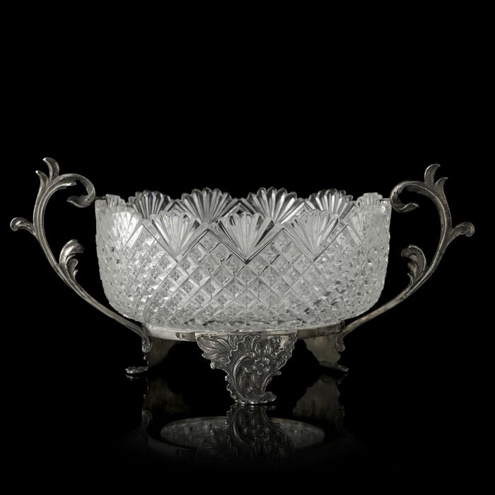 Cristal e vidro - Centro de mesa fruteiro Val Saint Lambert em cristal