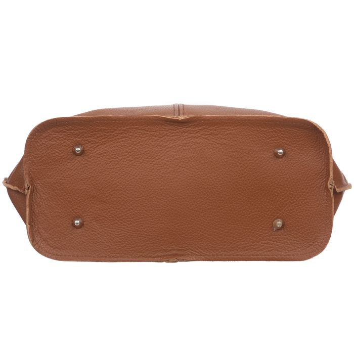 VERA PELLE torebka skórzana shopper z długimi rączkami V523 czarna