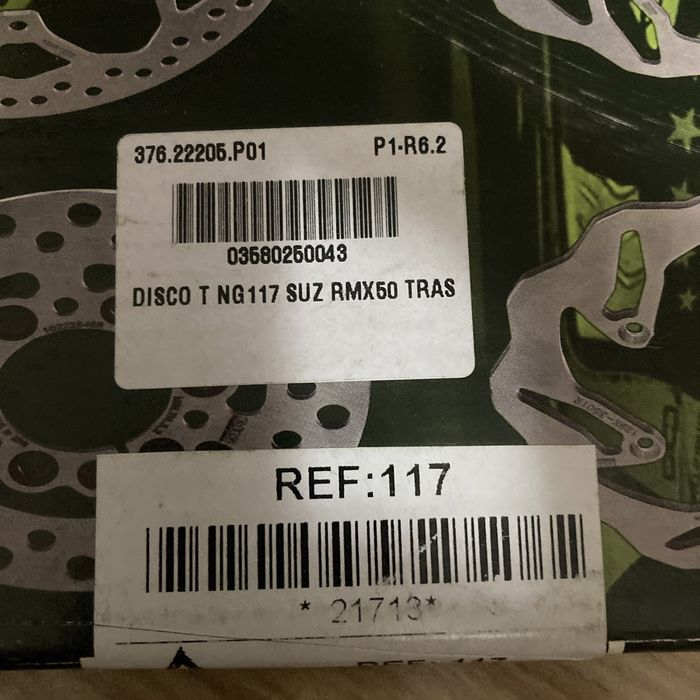 Disco travão NG117 Trás Suzuki RMX50 - Novo