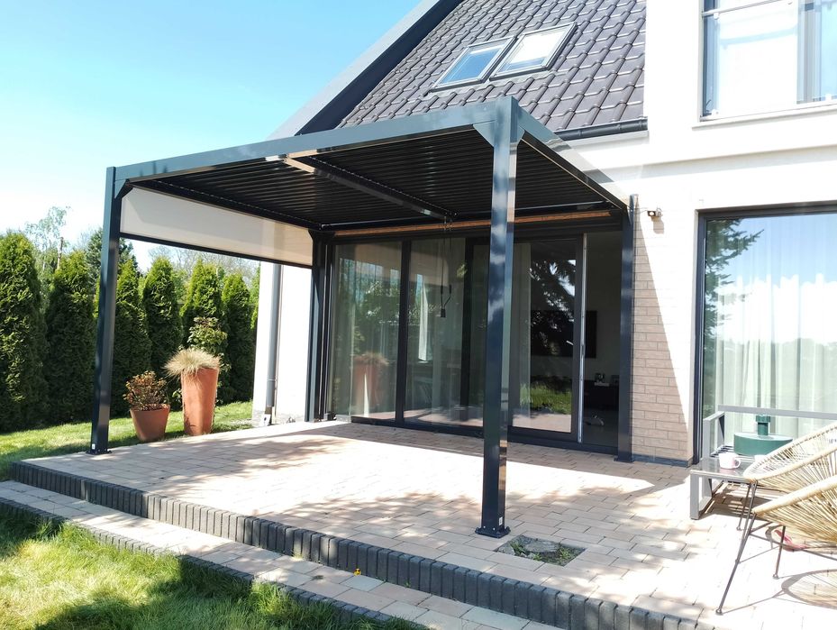 Pergola aluminiowa lamelowa bioklimatyczna altana ogrodowa 4x4 400x400