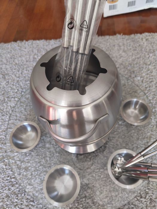Fondue completo em Inox - com base giratória