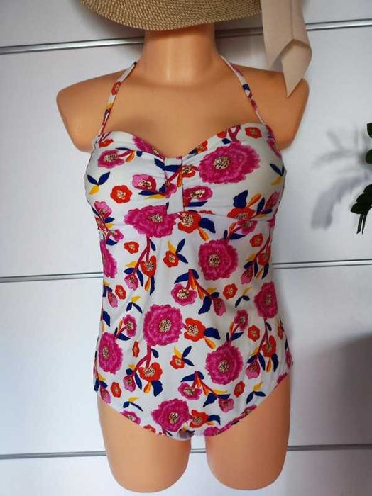 Tu r 42 jednoczęściowy strój kąpielowy kwiaty