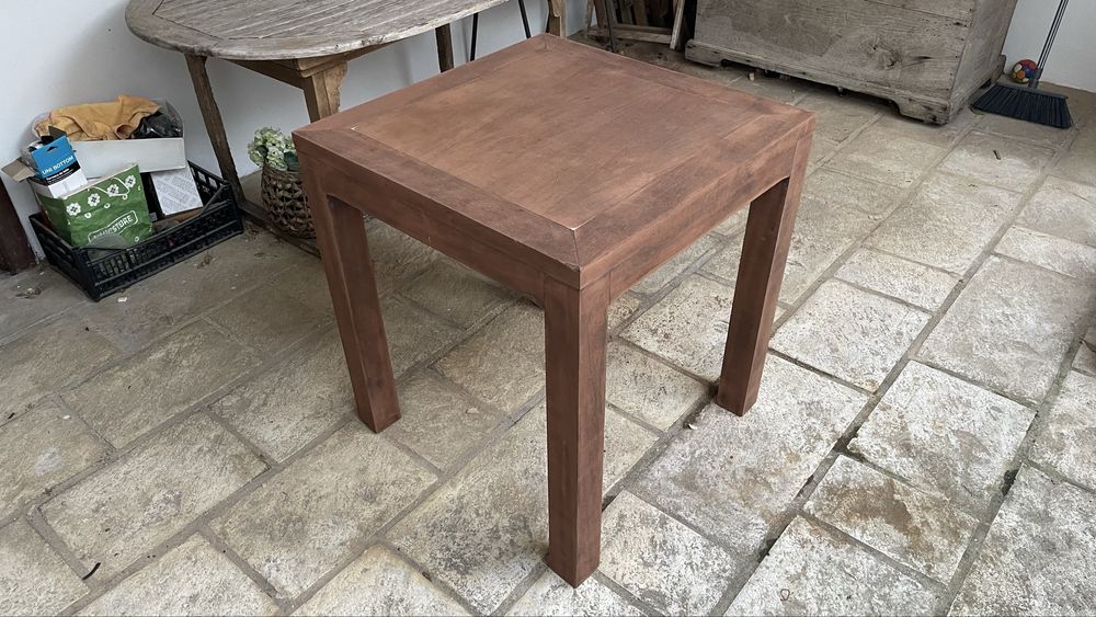 Mesa em Madeira Maciça Restaurada | 70 x 70 cm