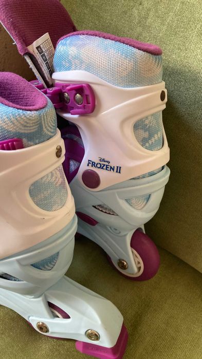 Patins em Linha Frozen + Kit Proteção 26-30
