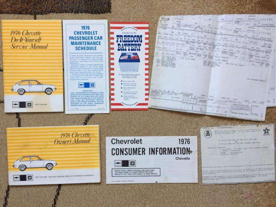 Винтажное руководство пользователя Chevrolet Chevette 1976.