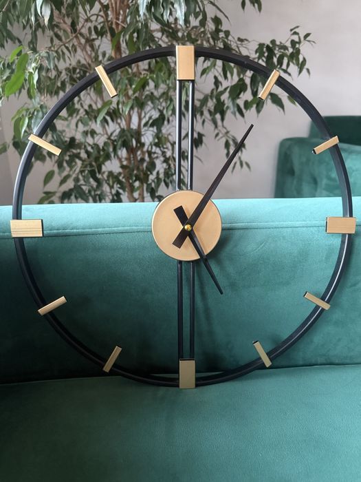 Zegar czarny zloty 40 cm
