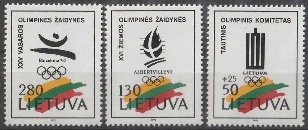 znaczki Litwa 1992 - olimpiada BARCELONA - czyste **