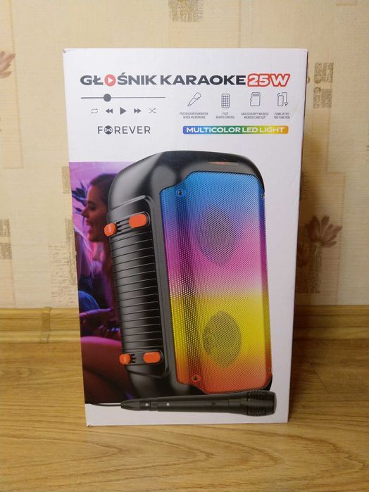 NAJTANIEJ Głośnik Karaoke Bezprzewodowy 25W + Pilot + Mikrofon Wysyłka