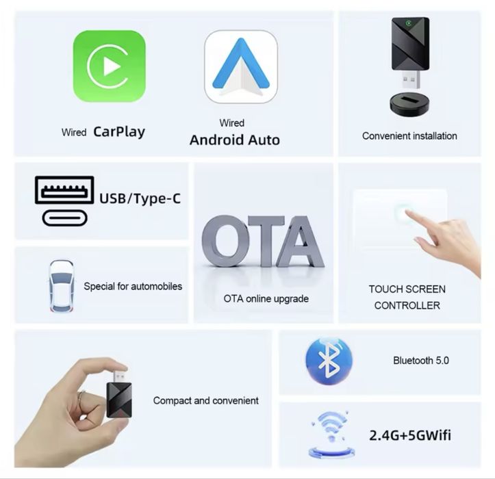 Бездротовий CarPlay/ Android Auto
