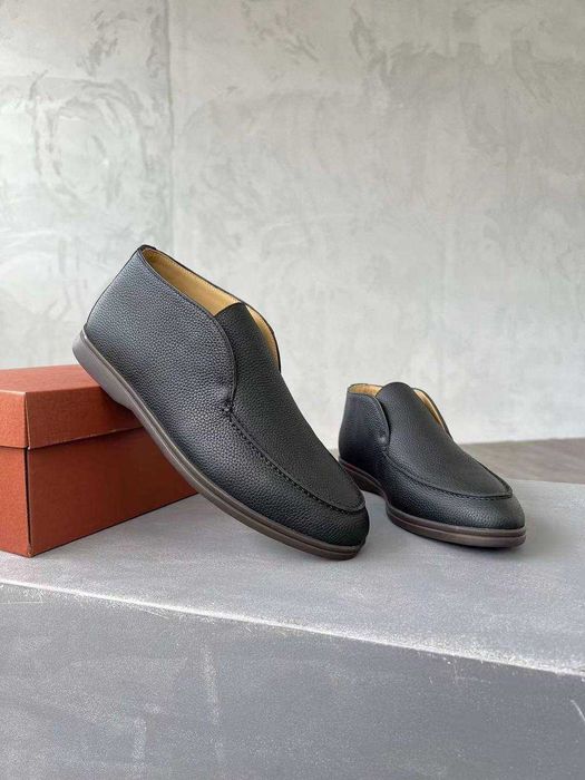 Кожаные мокасины Loro Piana лоферы с меховой стелькой Лоро Пиана ob472