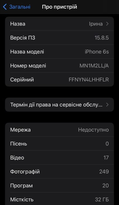 Iphone 6s Space Gray 32GB