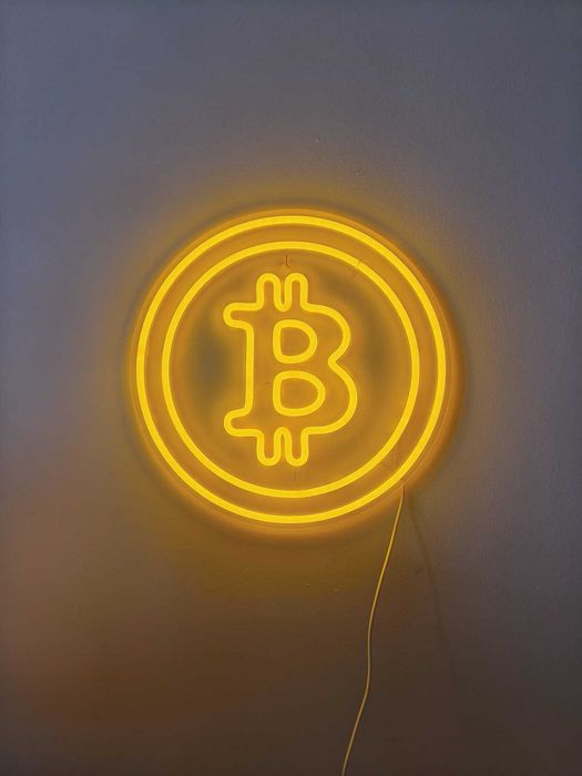 Sinal Luminoso Néon LED em Acrílico Bitcoin