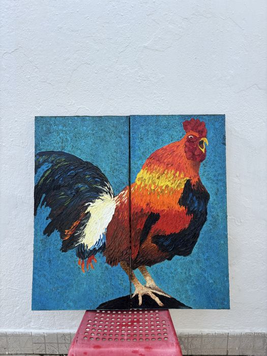 Quadro pintado a oleo 2 partes