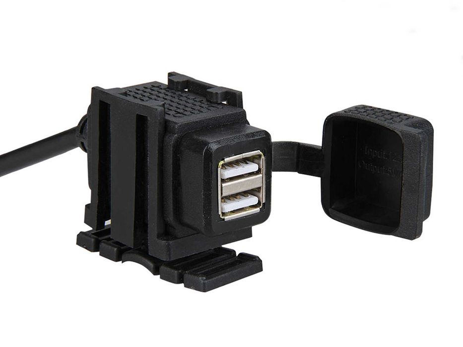 Carregador USB Telemóveis, GPS, MP4 para motos, 2 portas USB