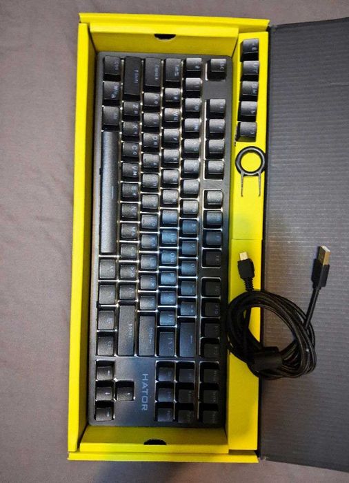 Клавіатура дротова ігрова Hator Rockfall 2 Mecha TKL Orange USB Black