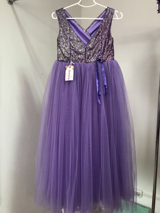 Підліткова нарядна сукня для дівчинки. Фіолетово- бузкова, 140 - 152