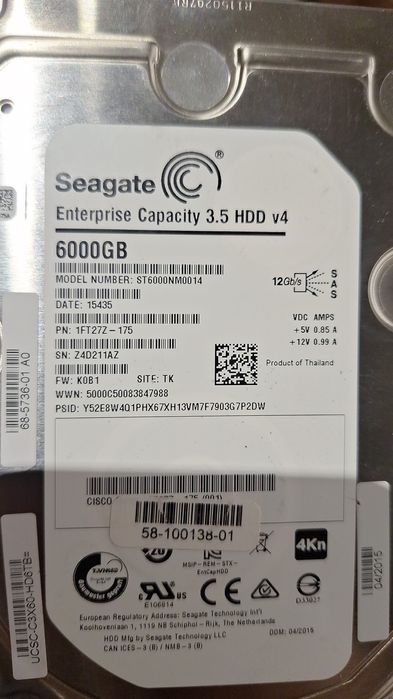 2 dyski SAS Seagate 6TB