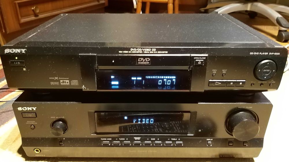 aparelhagem Sony, amplificador e leitor CD e DVD