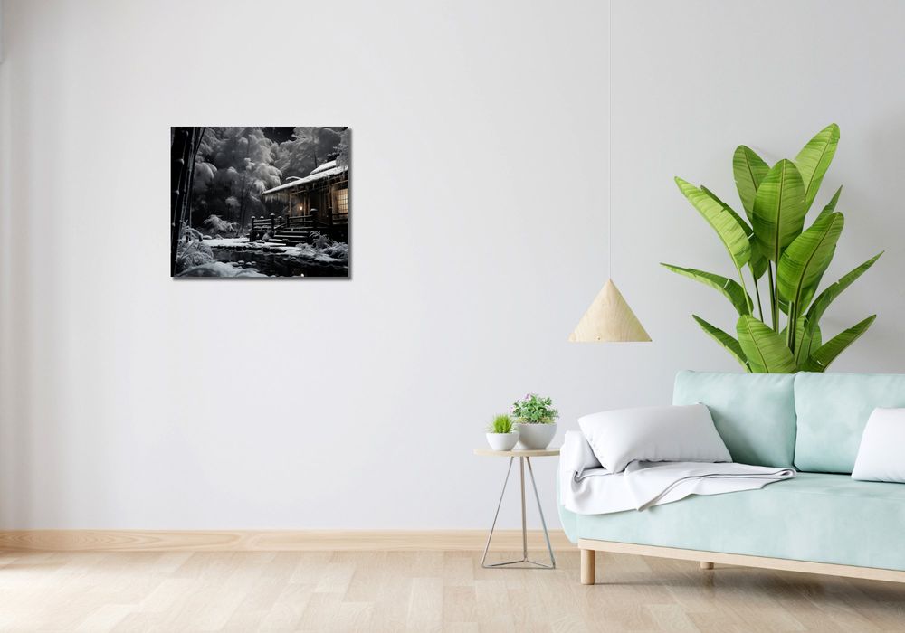 Obraz 60x50cm Tradycyjna Japońska Chatka
