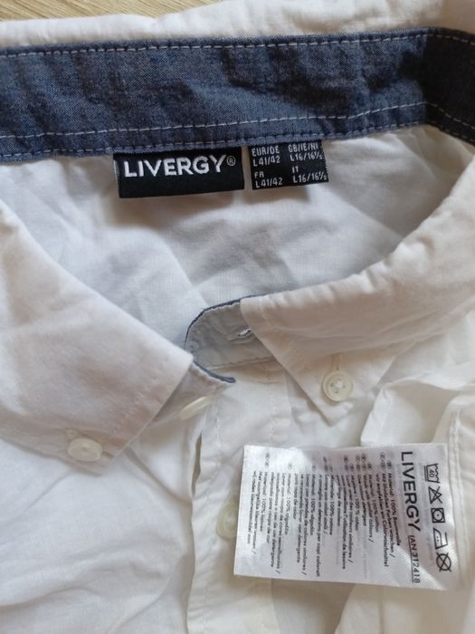 Бавовняна рубашка, сорочка livergy l 41/42 з регульованим рукавом