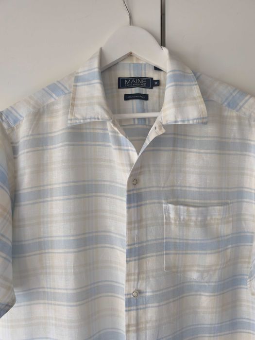 Męska koszula lniana z krótkim rękawem rozmiar M/L