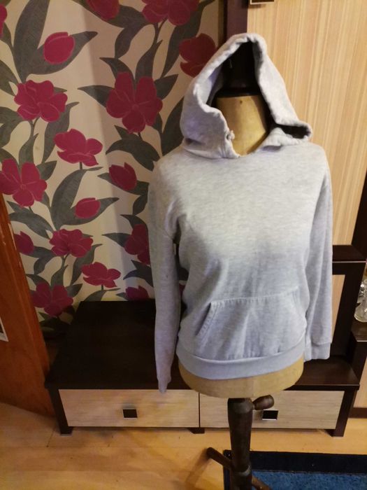 Bluza z kapturem kangur szara