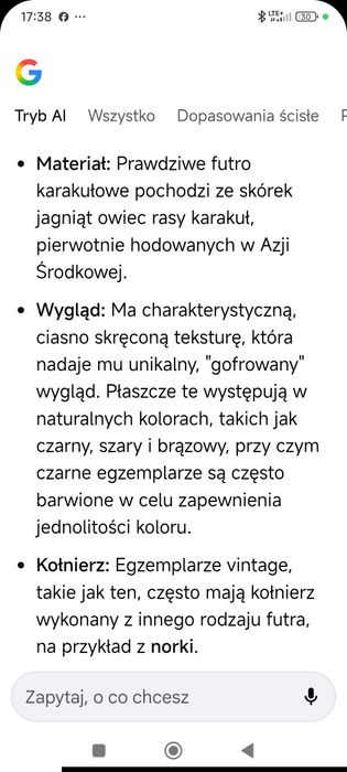 Futro czarne karakuły