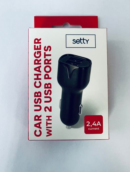 Ładowarka samochodowa Setty 2xUSB 2,4A czarna  | Sdz
