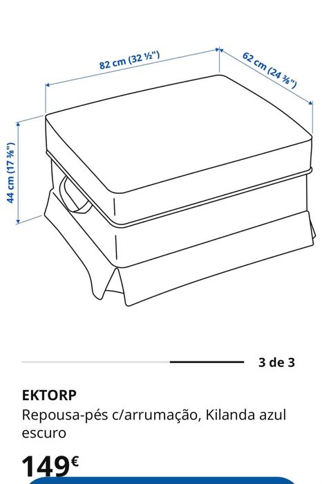 Repousa-pés c/arrumação, Ektorp Ikea