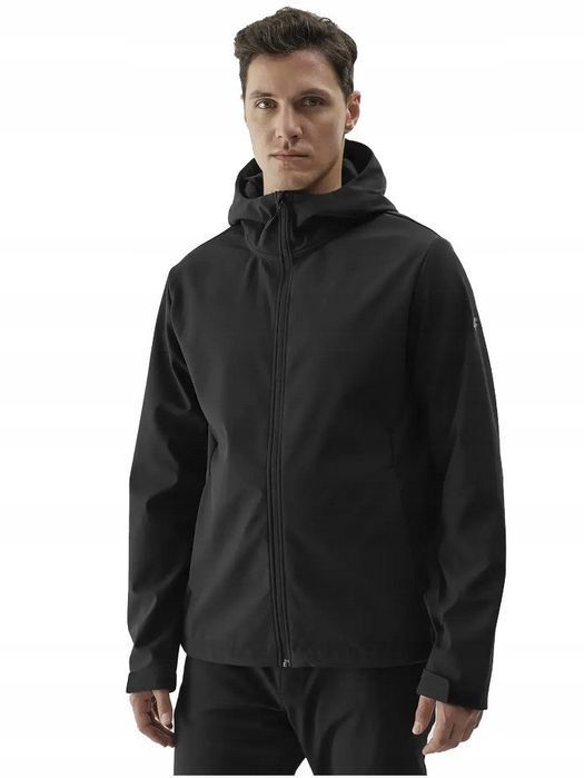4F Męski Softshell Kurtka Sportowa Na Wiatr Z Kapturem Xl
