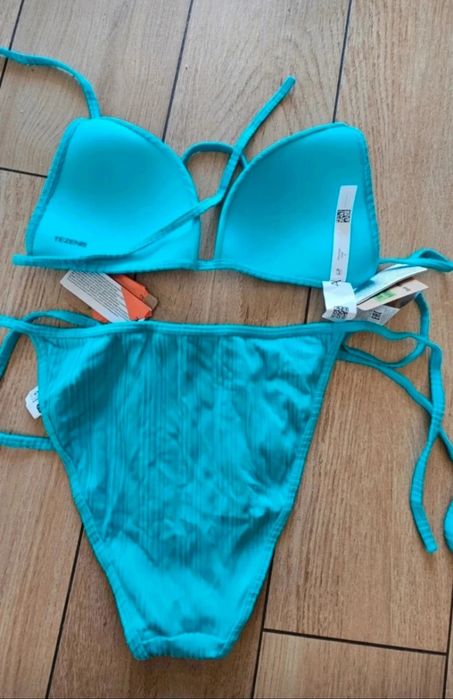 Turkusowy niebieski strój kąpielowy dwuczęściowy tezenis M 80B/ 75C