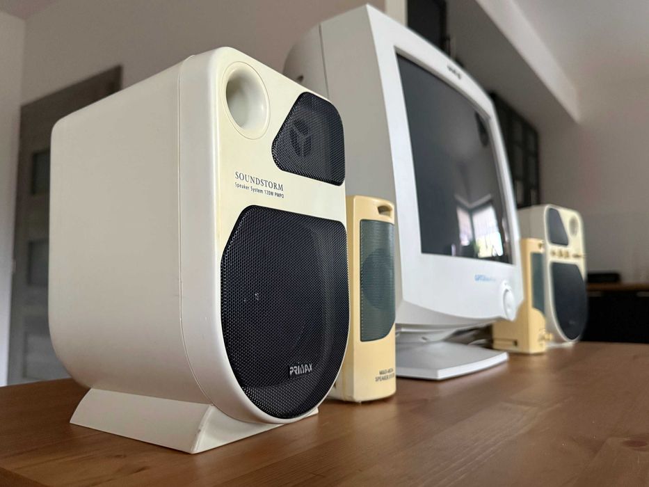 Primax Soundstorm 120W stare głośniki komputerowe stereo retro