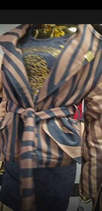 Kurtka plaszcz krótki la monne s zebra karmel Paris
